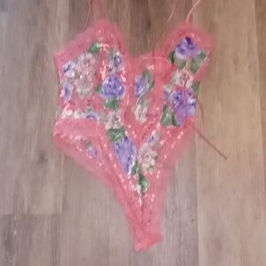 Victoria's secret pink floral Lingerie piece